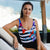 Ladies Striped & Lilly Print Swimsuit Front | Bown of London